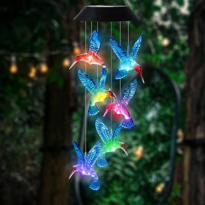 พลังงานแสงอาทิตย์ Wind Chimes เปลี่ยนสีไฟ LED
