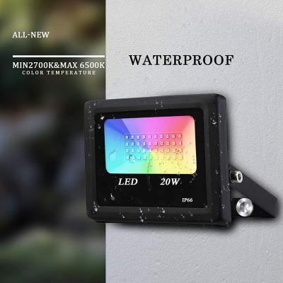 30W Led Floodlight รีโมทคอนโทรล การควบคุมโทรศัพท์มือถือ WiFi 20 30 50 W วัตต์ไฟน้ำท่วมไฟ Led สีสันน้ำท่วม
