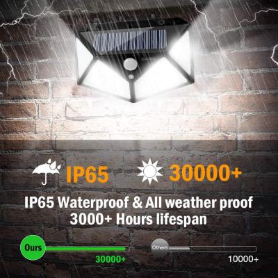 100 LED โคมไฟติดผนังพลังงานแสงอาทิตย์กันน้ำกลางแจ้งพร้อมโคมไฟ Super Bright LED Solar Street Wall Light