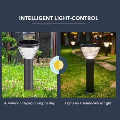 Modern Ip65 Waterproof Bollard Garden Decor Lamp ภูมิทัศน์ไฟสนามหญ้า Led พลังงานแสงอาทิตย์